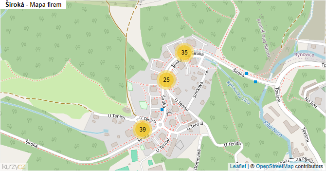 Široká - mapa firem