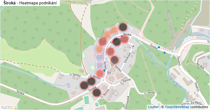 Široká - mapa podnikání