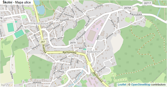 Školní - mapa ulice