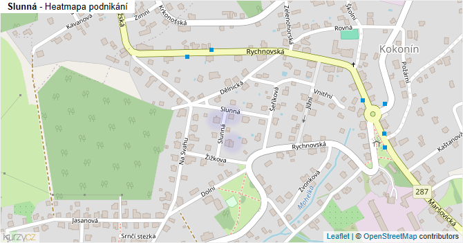 Slunná - mapa podnikání