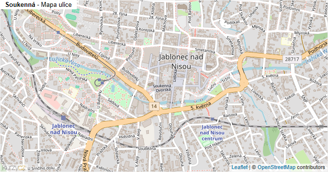Soukenná - mapa ulice