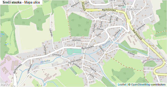 Srnčí stezka - mapa ulice