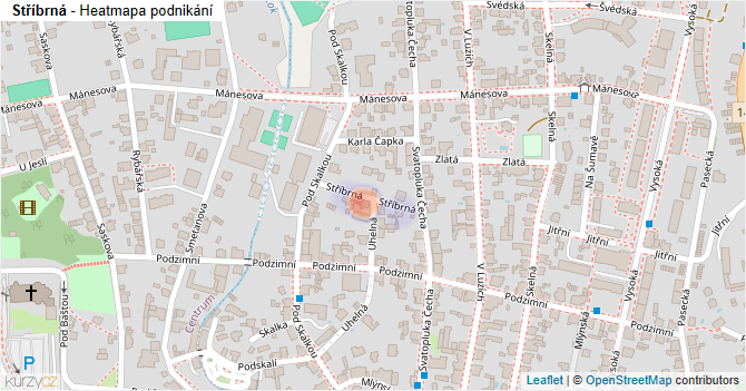 Stříbrná - mapa podnikání