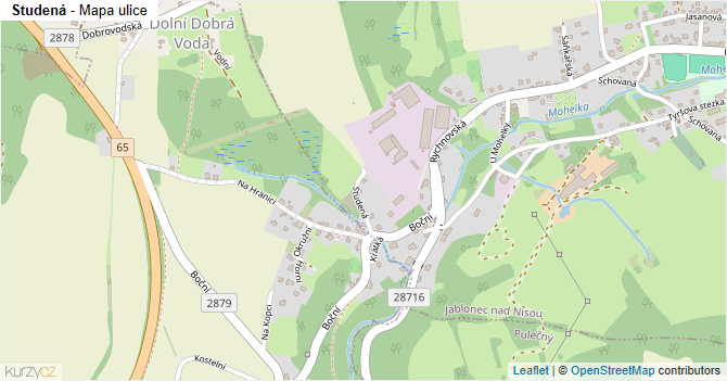 Studená - mapa ulice