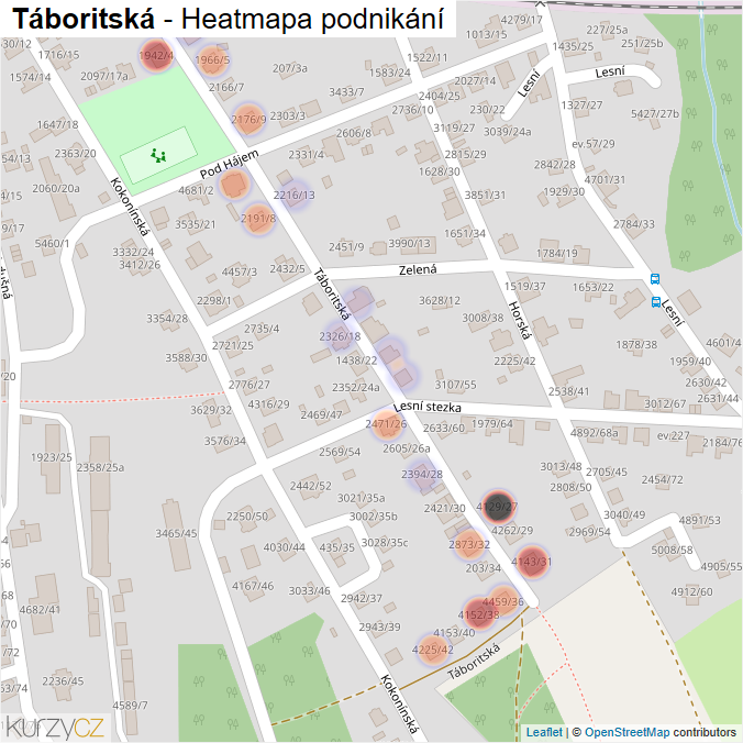Mapa Táboritská - Firmy v ulici.