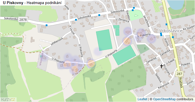 U Pískovny - mapa podnikání