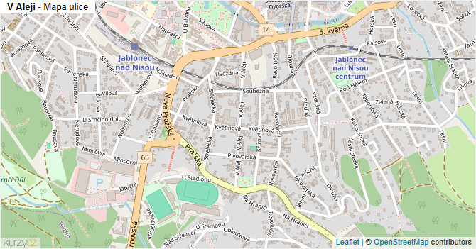 V Aleji - mapa ulice