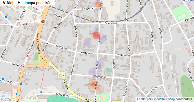 V Aleji - mapa podnikání