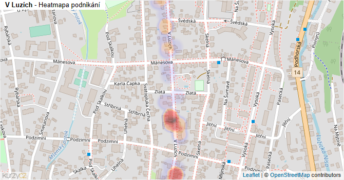 V Luzích - mapa podnikání