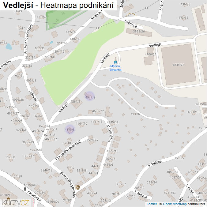 Mapa Vedlejší - Firmy v ulici.