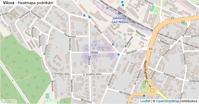 Vilová - mapa podnikání
