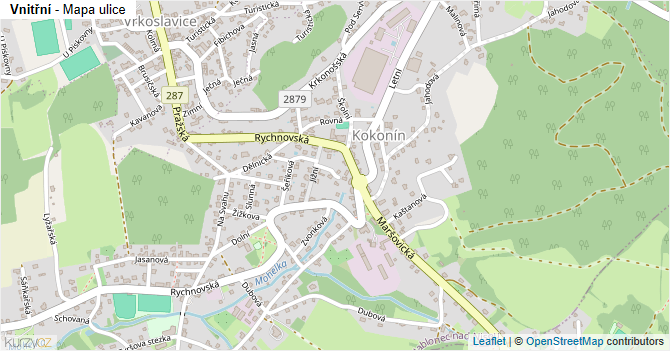 Vnitřní - mapa ulice