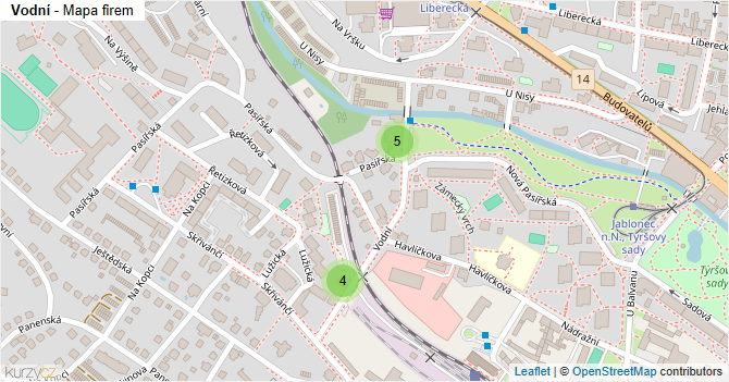 Vodní - mapa firem