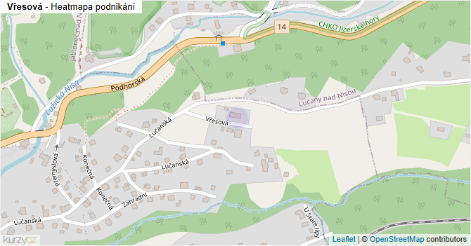 Vřesová - mapa podnikání