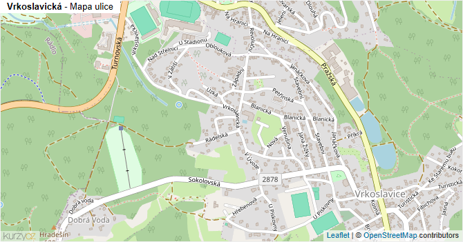 Vrkoslavická - mapa ulice