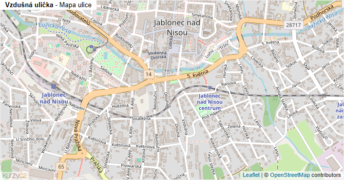 Vzdušná ulička - mapa ulice