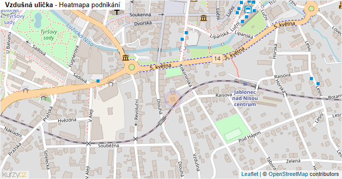 Vzdušná ulička - mapa podnikání