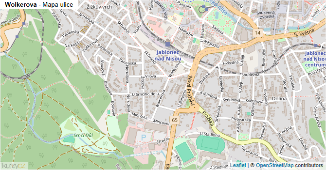 Wolkerova - mapa ulice