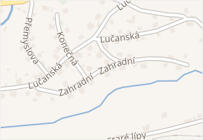 Zahradní v obci Jablonec nad Nisou - mapa ulice