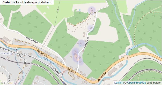 Zlatá ulička - mapa podnikání