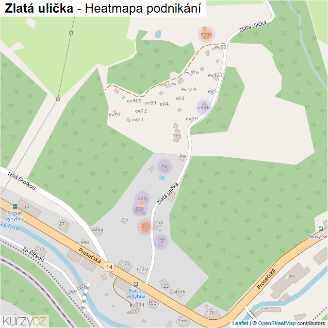 Mapa Zlatá ulička - Firmy v ulici.