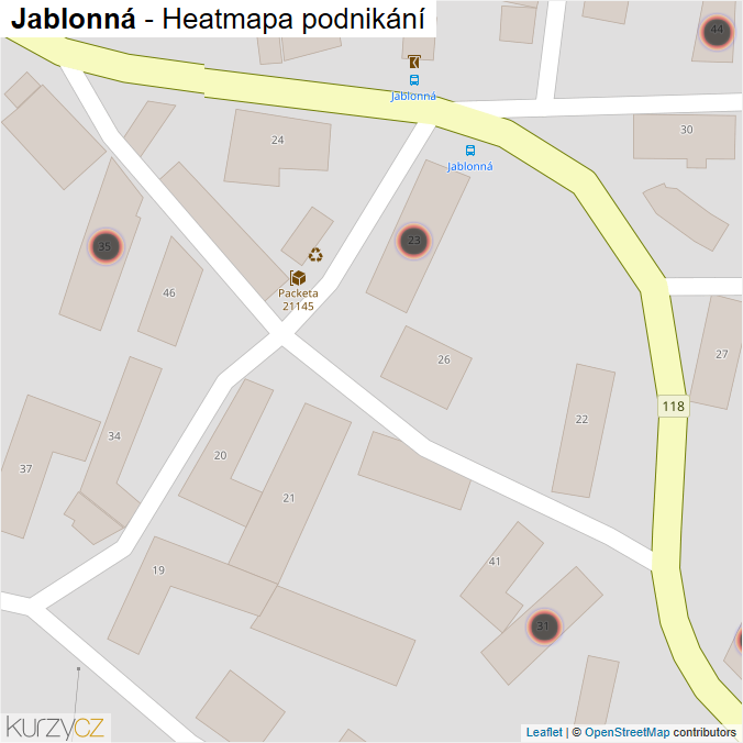 Mapa Jablonná - Firmy v obci.