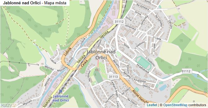 Jablonné nad Orlicí - mapa města
