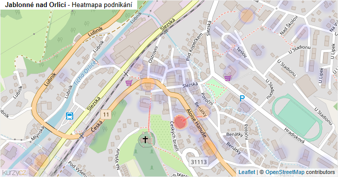 Jablonné nad Orlicí - mapa podnikání