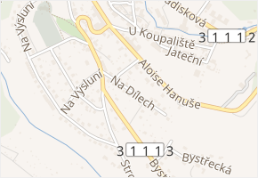 Na Dílech v obci Jablonné nad Orlicí - mapa ulice