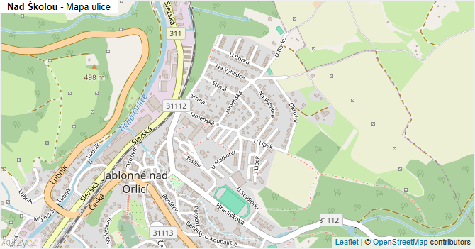 Nad Školou - mapa ulice