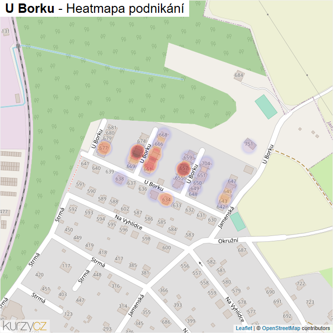 Mapa U Borku - Firmy v ulici.