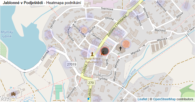 Jablonné v Podještědí - mapa podnikání
