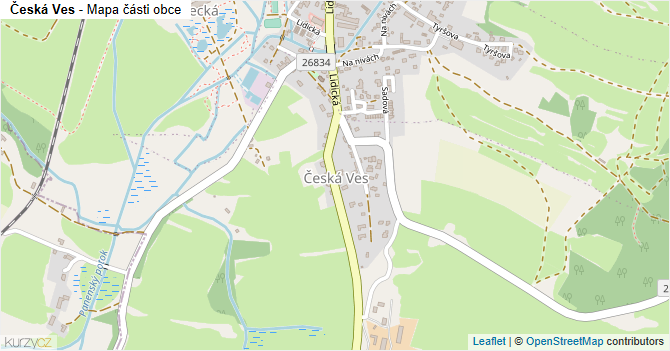 Česká Ves - mapa části obce