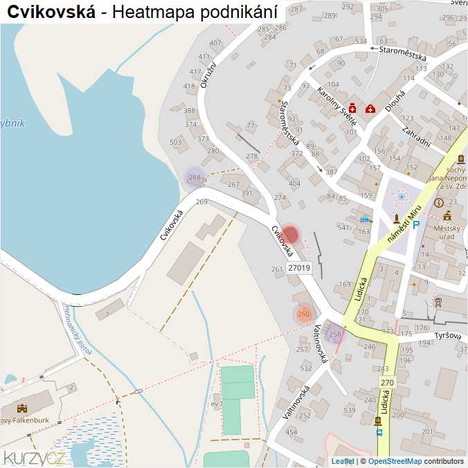 Mapa Cvikovská - Firmy v ulici.