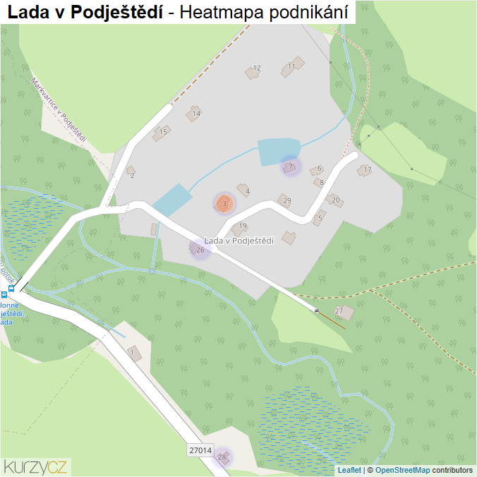 Mapa Lada v Podještědí - Firmy v části obce.