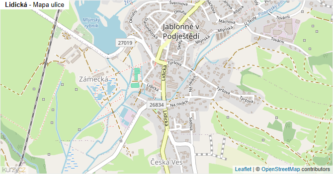 Lidická - mapa ulice