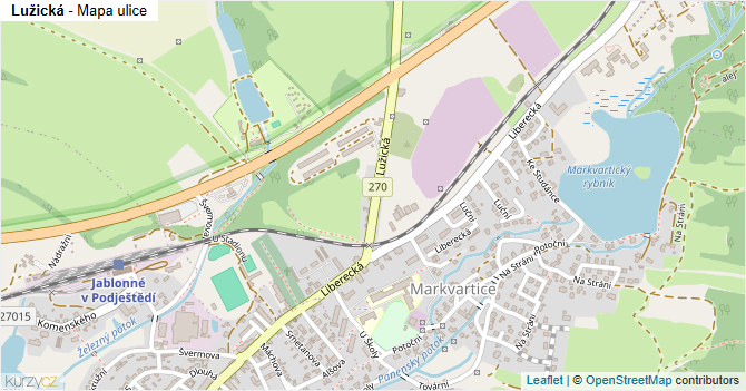Lužická - mapa ulice