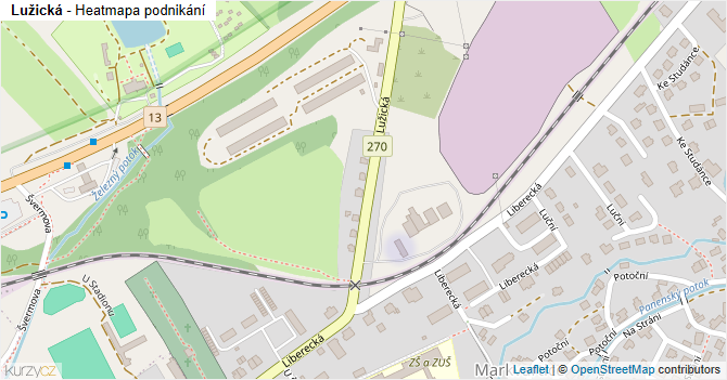 Lužická - mapa podnikání