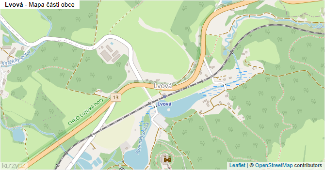 Lvová - mapa části obce