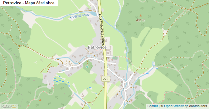 Petrovice - mapa části obce