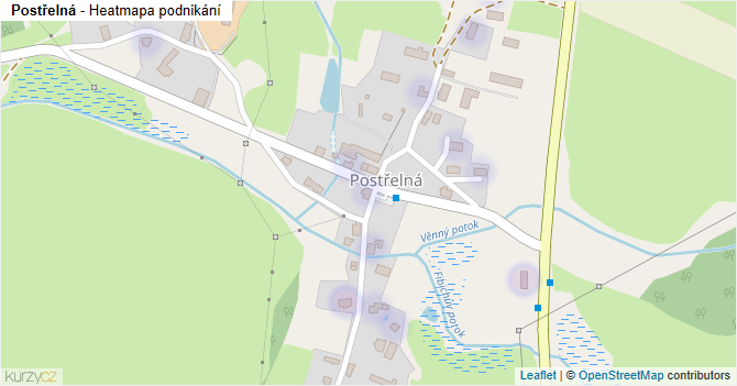 Postřelná - mapa podnikání