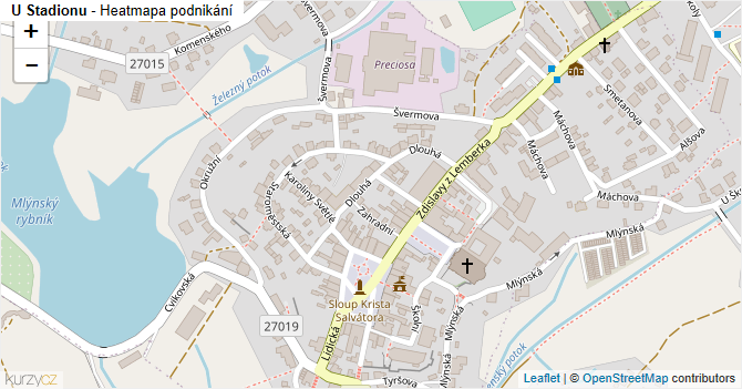U Stadionu - mapa podnikání