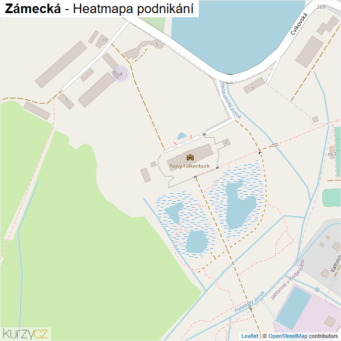 Mapa Zámecká - Firmy v části obce.