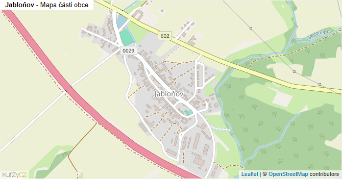 Jabloňov - mapa části obce