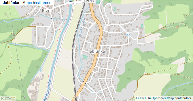 Jablůnka - mapa části obce