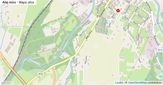 Alej míru - mapa ulice