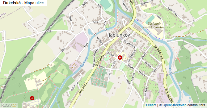 Dukelská - mapa ulice