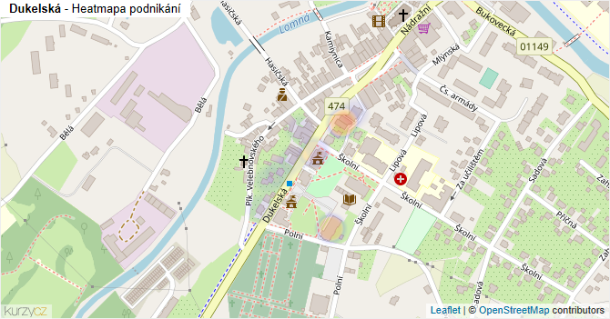 Dukelská - mapa podnikání