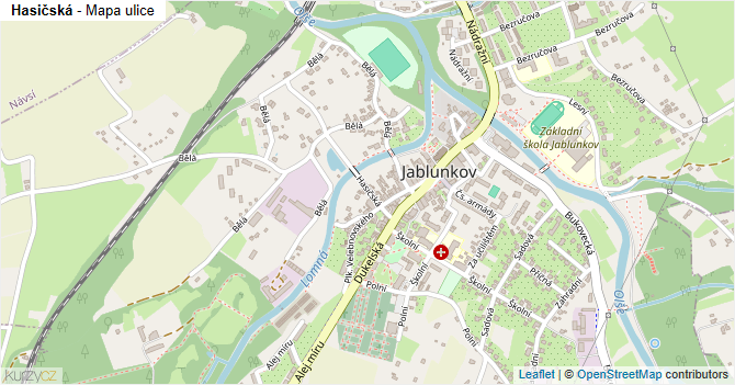 Hasičská - mapa ulice