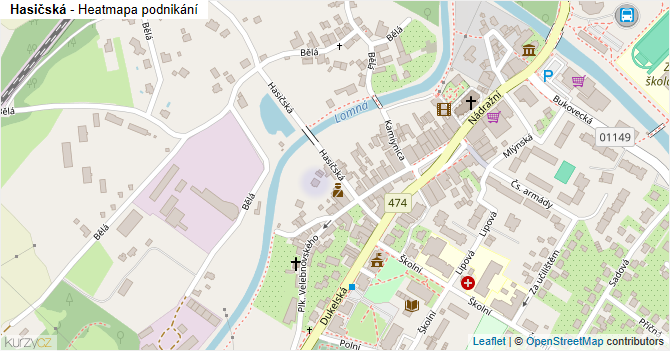 Hasičská - mapa podnikání